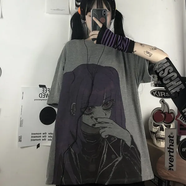 가담 여름반팔 암흑색 상계 페인팅 애니메이션 애니메이터 닮다 플라워 프린트 구호물자