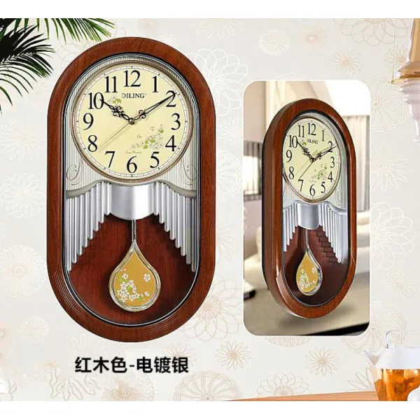 전통스타일 골드 포인트 원목 인테리어 궤중시계 E