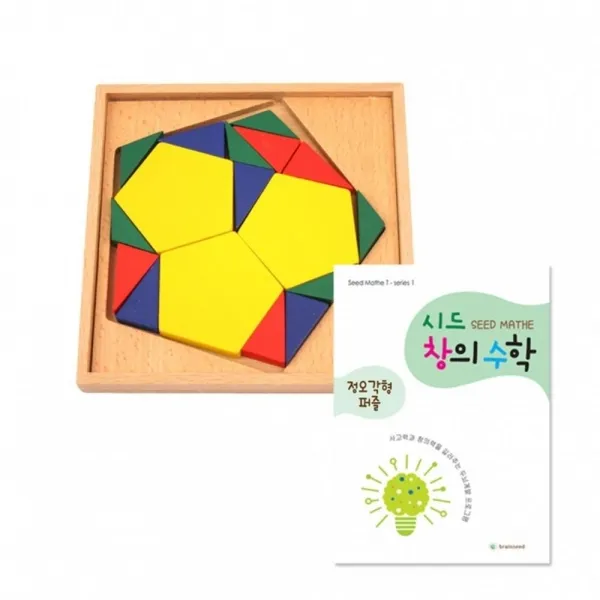 창의수학Step2 정오각형퍼즐 교구 교재포함 원목 지능개발교구 정오각형퍼즐 수학교구 창의수학