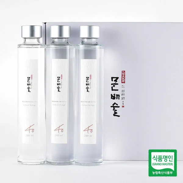문배주양조원 문배술 200ml 40%*3병 국가무형문화재 증류식 소주 3개