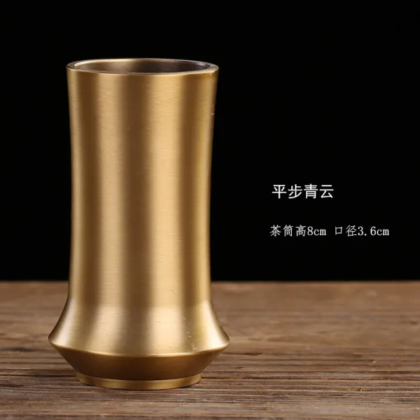 구리 찻잔 필통 찻잔 탁자 사무실 서재 장식품 다기 수납 통 차반 다도 육군자 부품 한 개 통, 상세페이지 참조