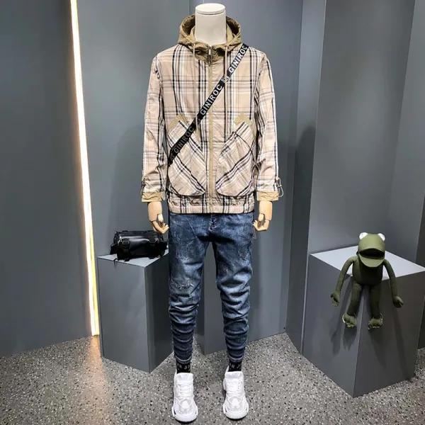 글로벌찜스 묵계 선생 남자 봄계절 트렌드 청년 스타일리시 와이드 루즈핏 캐주얼점퍼