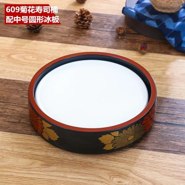 생선 가시 모양의 새로운 접시 가정용 창조적 인 일본 전용 접시 얼음 연어. 얼음 접시가 살아나다 609 스시 배럴에는 중간 크기의 원형 아이스 플레이트