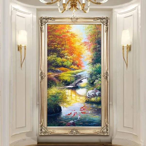 가온나래 단풍 풍경 구어도 전체보석십자수 집에서취미, 55x90cm