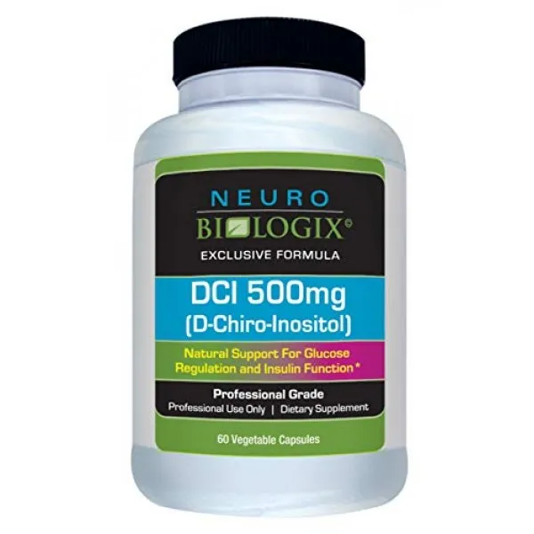Neurobiologix DCI (D-Chiro-Inositol) 500 mg 캡슐 보조제 인슐린 반응 자가 포식 및 포도당 수준 용 보충제, 단일상품, 단일상품