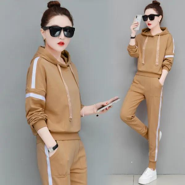 Zoneshop 여성 트레이닝복 상하 세트 라운드티 캐주얼 학생q24