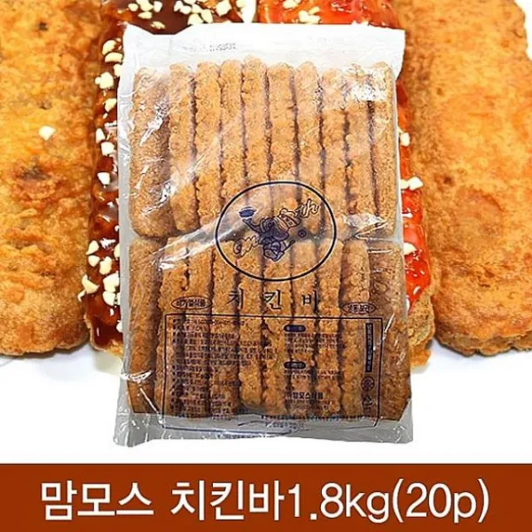 도매팡팡 맘모스 치킨바1.8kg 20p 2개 냉장냉동 후라이드 치킨 너겟 1