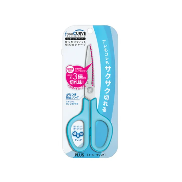 PLUS 핏트 컷 커브 이지그립 가위 스탠다드 왼손잡이 롱타입, 03-블루(SC-175SL)왼손