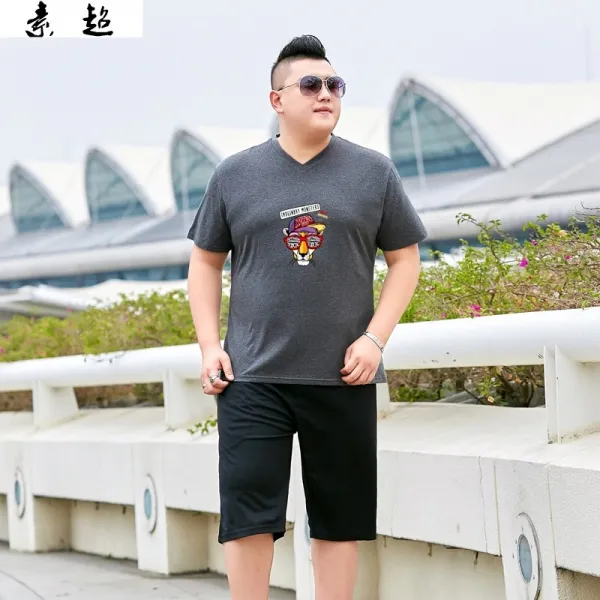 살집 티 반팔 3006xl 트랙 7xl 통통 남자복 반소매 무게감 여름 슬랙스