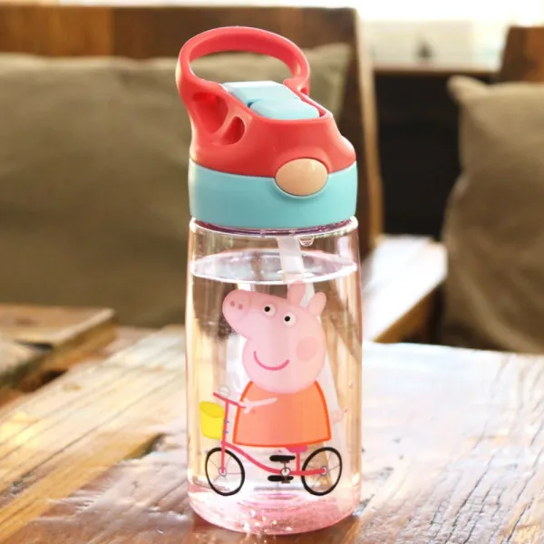 페파피그 유아 어린이 키즈 캐릭터 물병 물통 500ml, 블루 커버 피기 바이크 / 500ml