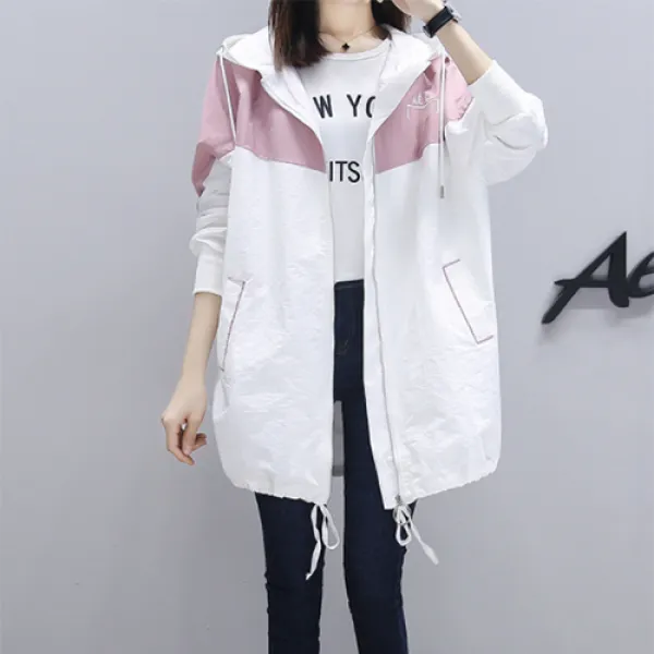 바이나우 2019년 초가을 루즈핏 캐주얼 학생 트렌치 하프 코트 여봄 Xwt49 봄가을