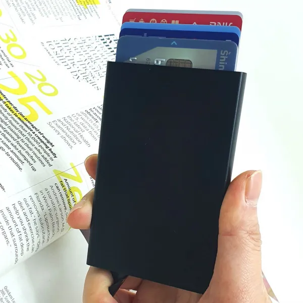 [국내당일배송] 슬라이드 자동카드지갑 | 남자 여자 반지갑 사원증 교통 수납 케이스 홀더 프레임 신용 카드지갑