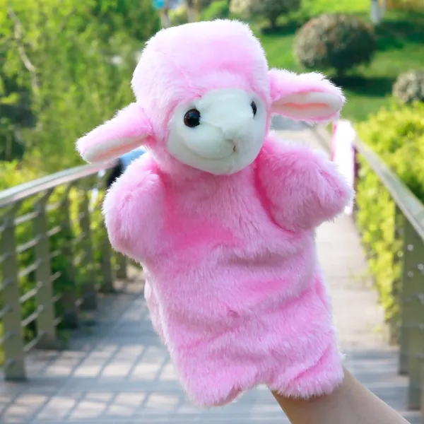 위파인더 노점원 완구 면양 인형 공장 직영 현물환경을 통한 동물 조형 장갑 인형, 핑크 양