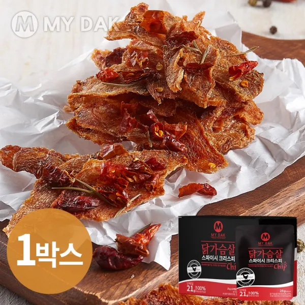 마이닭 닭가슴살 스파이시 크리스피 칩 1박스(10개입), 01_스파이시 크리스피칩 1박스(10개입)
