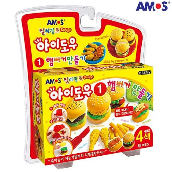 타임스글로벌 아모스 컬러점토 아이도우1 햄버거 만들기 AM-819 유아용클레이 칼라클레이