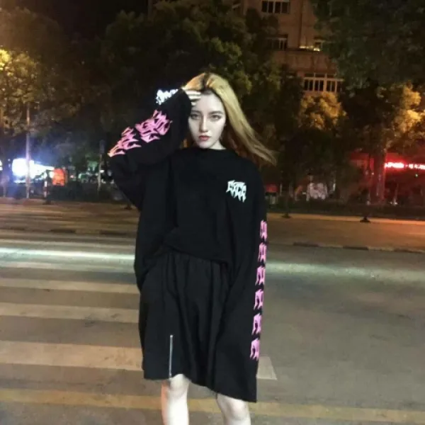 [해외]여성상의 > 티셔츠 긴팔 여성 / 상의 / 티셔츠 긴팔 / Non-mainstream women's doubles in the 2016 version of the new autumn and winter of