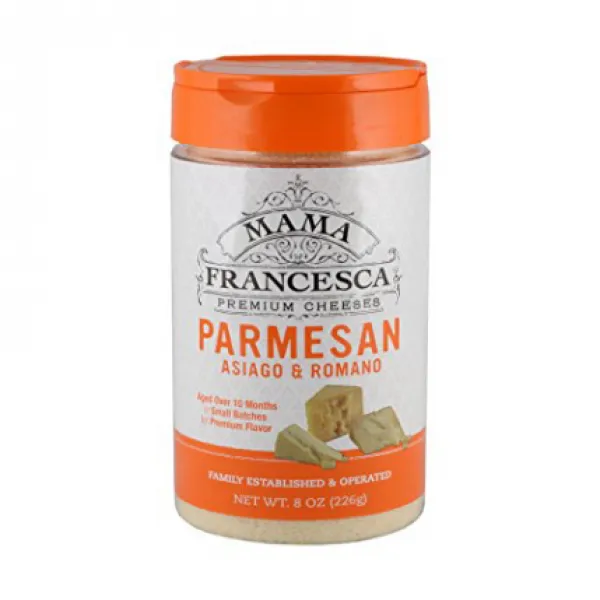 Mama Francesca Premium Parmesan Asiago and Romano Cheese 8 Ounce Mama Francesca 프리미엄 파르 메산 치즈 Asi, 1