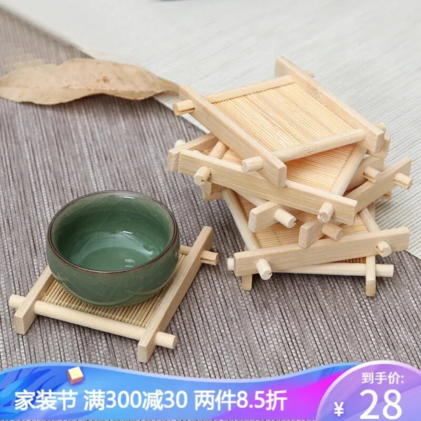 오늘 도 우금석 차반 단열 패드 식탁 매트 대나무 받침 그릇 받침 냄비 받침 내열성 컵 받침 받침 가정용 뜨 거 운 것 을 막 기 위 한 경품 대나무 컵 받침 단일 개, 상세페이지 참조