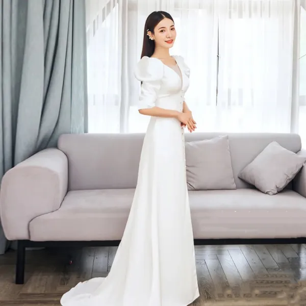 유니팡 긴소매 궁정풍 유러피안 여왕 신부 이브닝드레스 여성 롱여행 촬영함