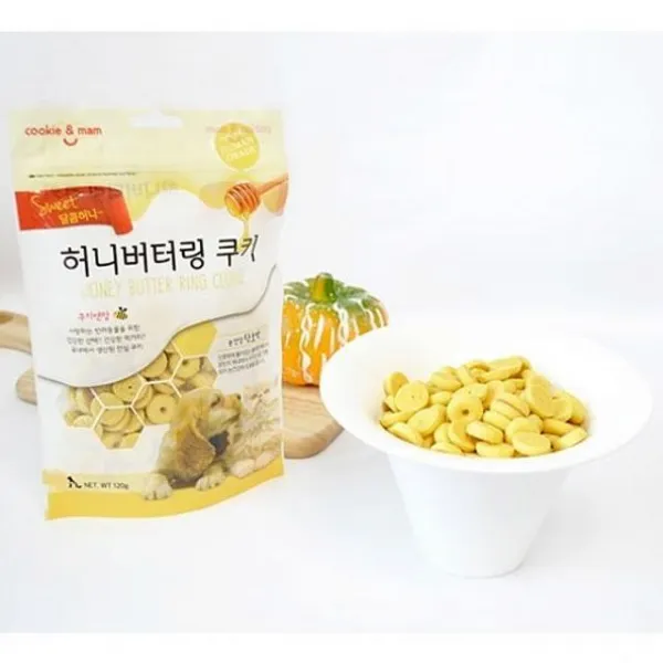 차이나차차 허니 버터링 쿠키 120g 눈건강단호박 강아지 비스켓 시리얼 1