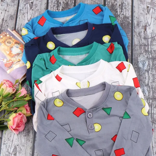 오브 빅도형 짱구 주니어남아동 피치기모상하세트 마약잠옷 아동잠옷