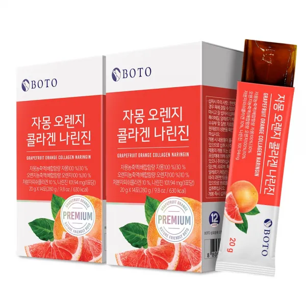 Boto 자몽오렌지 저분자 피쉬콜라겐 젤리스틱 2 000mg 28개 2000mg