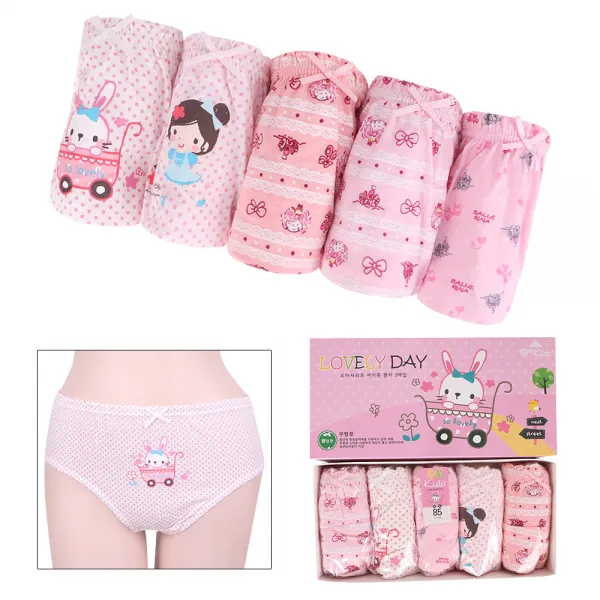 디비코리아 순면 여아동 러블리데이 삼각팬티세트 5매입