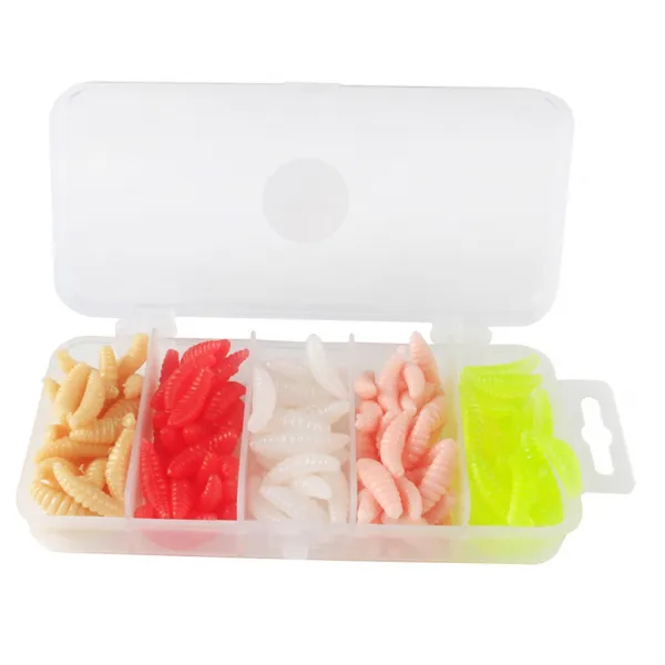 STK150pcs / box 부드러운 낚시 구더기 구근 웜 시뮬레이션 웜 미끼 잉어