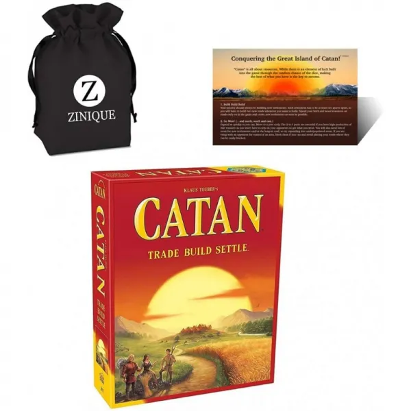 어린이와 성인을위한 Catan 보드 게임 – Catan 정착민 전략 가이드 및 졸라 매는 끈 보관 가방 포함 –, 단일상품