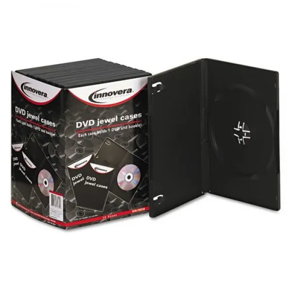 Innovera 72810 Standard DVD Case Black 10 per Pack