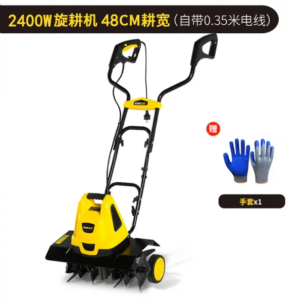 소형 텃밭 주말 농원 로터리 밭갈이 관리기 경작기 전기식 밭갈기 로타리, 2400w 회전 경운기 (0.35m 라인)개