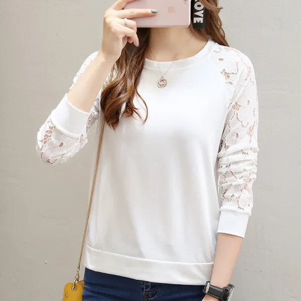 Miaomishi 루즈핏 티셔츠 긴소매 31986618