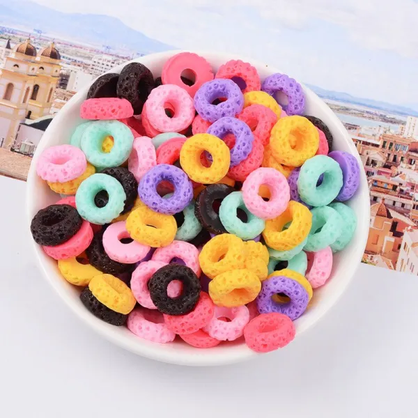 Boxi20pcs/pack Slime Charms Toy Resin Donuts 보급품 솜털 맑은 구름 슬라임을 위한 필러 DIY 크래프모델링 클레이, 05 Purple