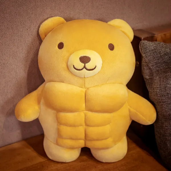 영인시스템 웃기다 맹위를 떨치다 복근 근육 곰돌이 돼지 피규어 독창적 남자 작은사자 인형 x2개, 근육 곰돌이 70cm2kg