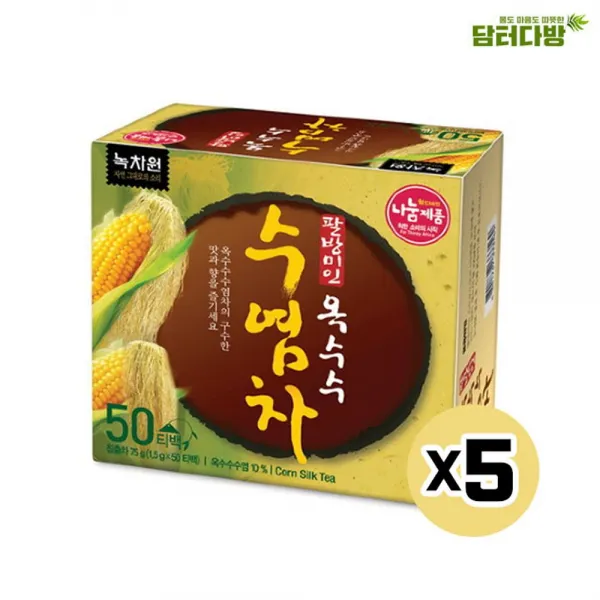 녹차원 팔방미인 옥수수수염차 50T X5, 1