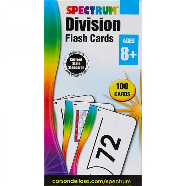 스펙트럼-Division Flash Cards-3 학년에서 5 학년 수학을위한 보너스 게임 카드가 포함 된 Division 사실 및 장소 값의 산술, 단일옵션