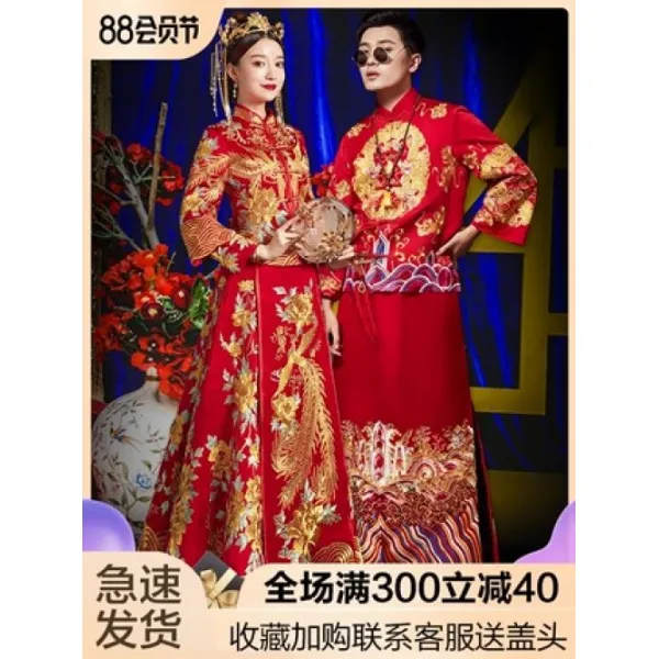 두리번 수화복 2020 결혼 신부 중식 예복 혼의 쇼호수 여름 얇은 옷