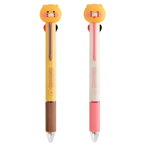 춘식이 피규어 멀티 4색 볼펜 2개, (스탠다드+스마일)