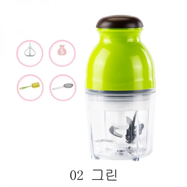 HY 믹서기 블렌더 유아보조식기 소형요리기 믹서기 미끈미끈작은 흙탕기 보조식기 XT23 A28, 02 그린