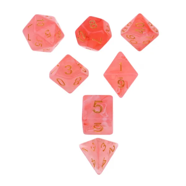 STK7pcs 보석 아크릴 다방면 주사위 다면체 주사위 d \u0026 d trpg 게임, 빨간