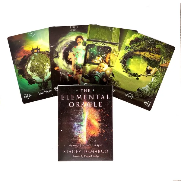 신제 elemental oracle 타로 카드 및 pdf 지도 점 데, 44PCS TX268