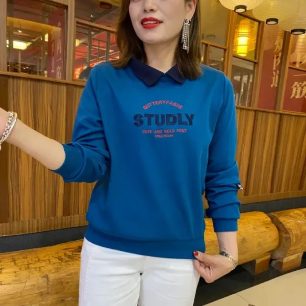 긴팔맨투맨 건드넓다 엄격하다 여성 소매 가을 미시옷루즈핏 슬림핏 인싸템 같은스타일 상의 3387918176