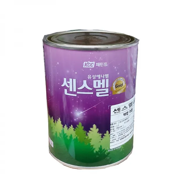KCC 센스멜 골드 유성 에나멜 페인트1L 철대문 원색 기성색, 진회색