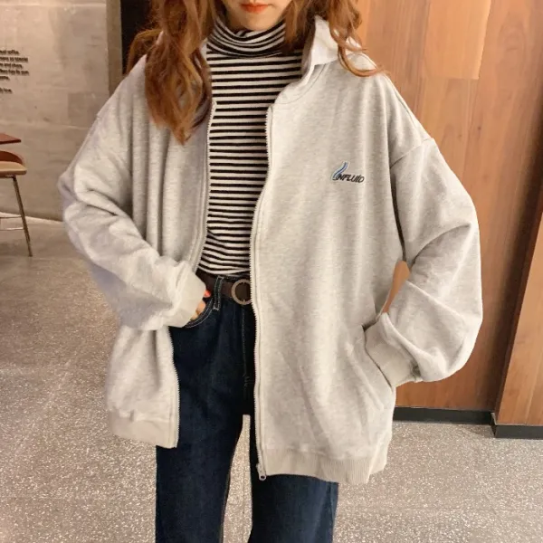 초록무역 해외배송 대학생 데일리룩 편안한 후드집업