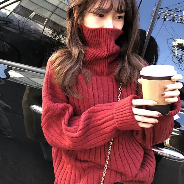 Jan.11 810번 하이넥 슬렉스 덧장 니트 여 추 겨울 노련미 풀오버 니트 레깅스Z