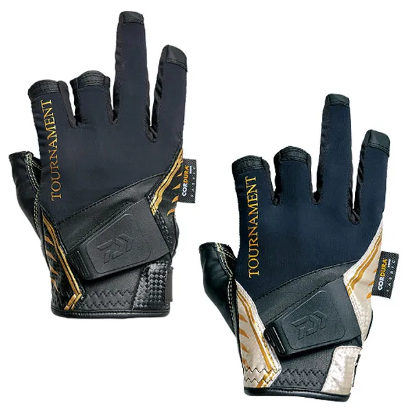 (다이와) DG-12009T (토너먼트 입체 탄력 수납 글로브 3지컷) (형제낚시), 블랙 L(302227)