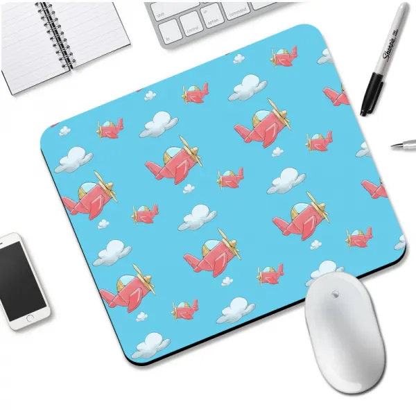 꿈이부자 '펜티엄기념부스트' 외부에서사용가능 노트북 스마트폰 태블릿pc 노트북cpu용 5 글자의 밑뿌리 시계 마우스패드 300x250mm 3mm 비행기 화이트 구름