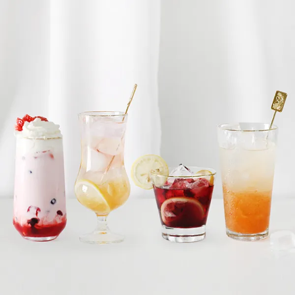 골드 유리컵 맥주잔 소주잔 21종, 17.골드물결글라스450ml