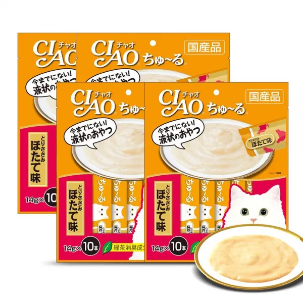 이나바 챠오츄르 고양이 간식 14g SC126, 닭가슴살 + 조갯살 혼합맛, 40개