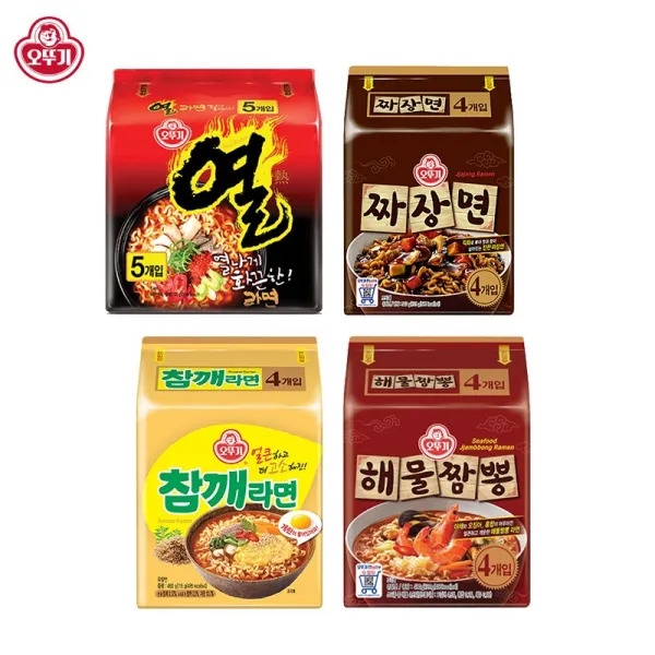 오뚜기 열라면5p+짜장면4p+해물짬뽕4p+참깨라면4p 세트 1세트